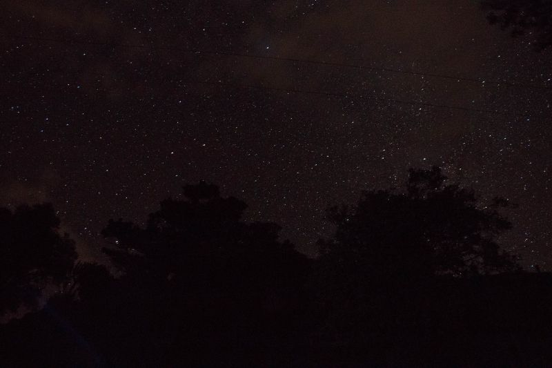 The clear night sky